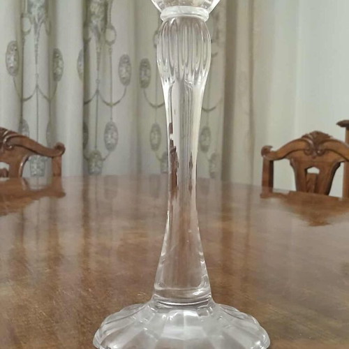 Glass candlestick like new, 23 cm height