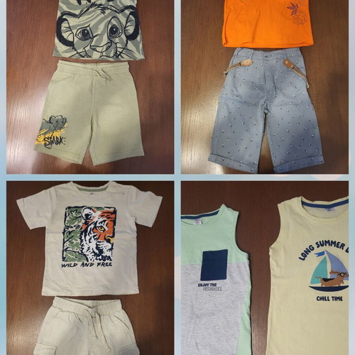 Boys' clothing set for 5-6 years, like new, 3 sets and 2 shirts