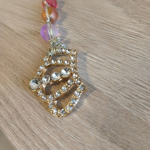 Handmade necklace woven with silver thread like new