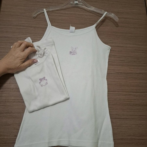 Girls' undershirts used, 2 pieces, 100% cotton