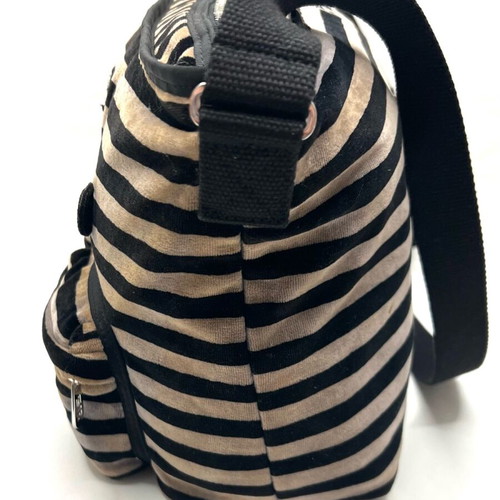 Sonia Rykiel striped crossbody bag used, black and beige fabric