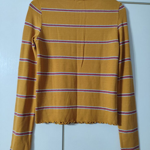 Bershka girl medium blouse like new, yellow and beige
