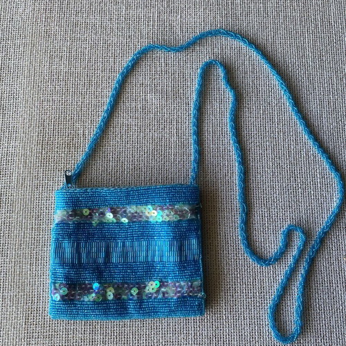Happy children's hanging wallet bag like new turquoise