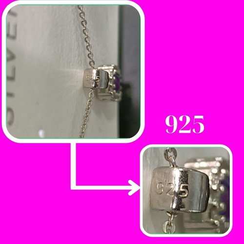 Silver jewelry set new with rosettes and pink zircon