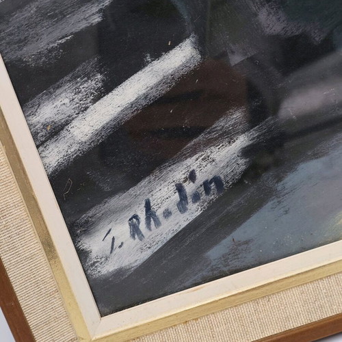Original Scandinavian Painting Mixed Media Like New