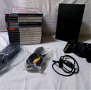 CONSOLE PLAYSTATION 2 SLIME+ SONY CONTROLLER + 18 GAMES  " ΠΑΚΕΤΟ"