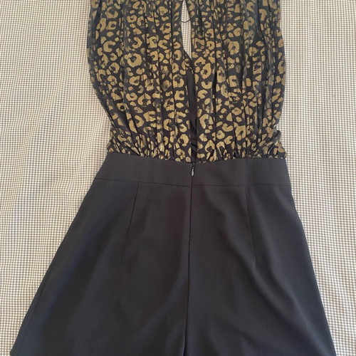 Zara playsuit black with gold details like new, size M