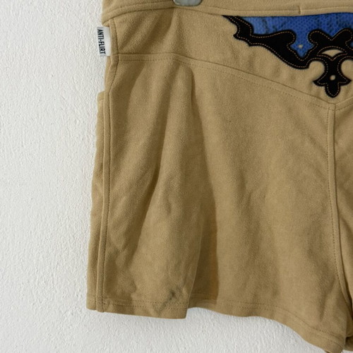 Y2K suede cowboy micro shorts M/L used, brown sugar caramel