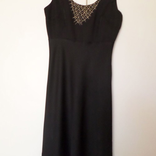 Black dress with gold design size M like new