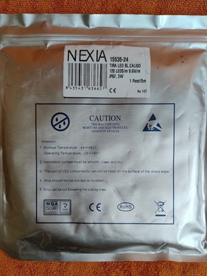 NEXIA LED strip 5m, IP67 24V 9.6W/m, 120 LEDs/m