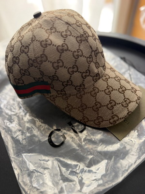 Gucci καπέλο καινούργιο, μπεζ και καφέ, unisex, μέγεθος M