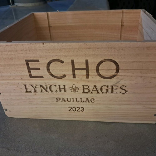 Wooden Echo Lynch Bages French wine box like new