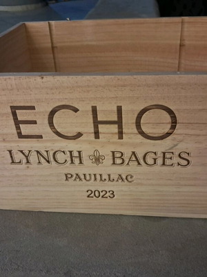 Wooden Echo Lynch Bages French wine box like new