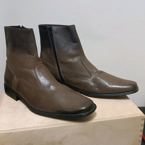 Men's brown leather boots new No 44 Italian made