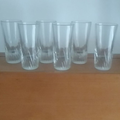 Liqueur glass tube like new with embossed design for tsipouro