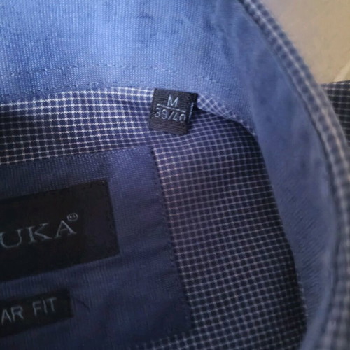 Delluka regular fit men's cotton shirt like new, blue check size M