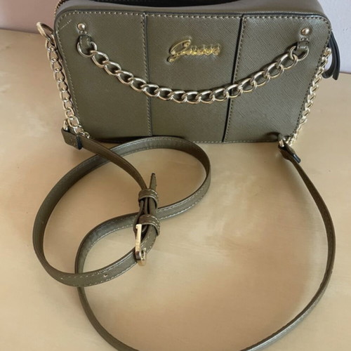 Guess crossbody bag with gold chains, olive green