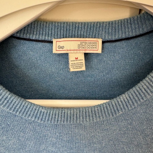 Men's GAP shirt used, blue, size medium, cotton cashmere