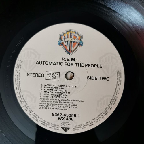R.E.M. Automatic For The People vinyl used, original 1992 European pressing