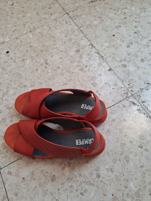 Camper Balloon Red Leather Sandals like new, size 38
