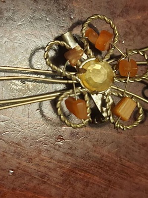 Fo pin used, brown and silver, 12 cm length
