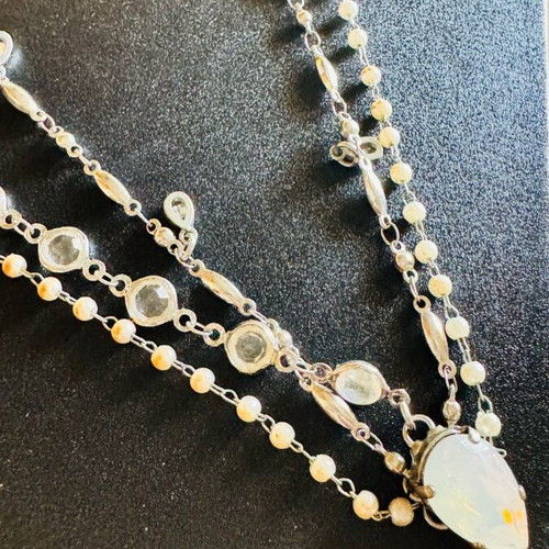 Wedding head jewelry with Swarovski new, silver boho