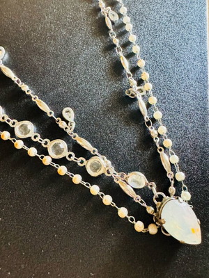 Wedding head jewelry with Swarovski new, silver boho