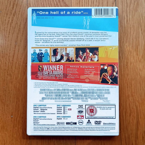 Catch me if you can (Η Πλεκτάνη) DVD μεταχειρισμένο, 2 δίσκοι, χωρίς ελληνικούς υπότιτλους