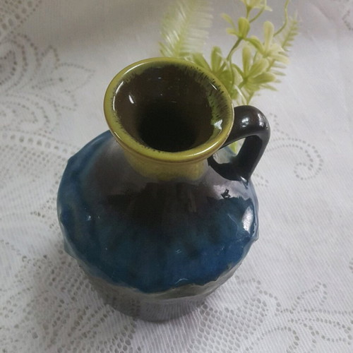 Strehla Keramik vintage vase like new, 1960s glazed ceramic