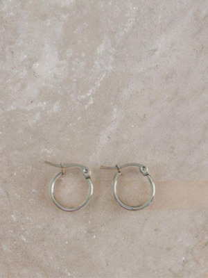 Steel silver hoop earrings new 10mm