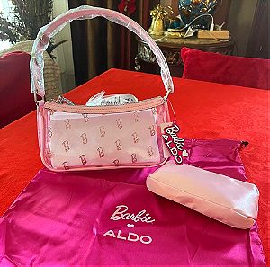 Aldo Uk x Barbie τσαντάκι ρόζ με στρας,με ετικέτες.