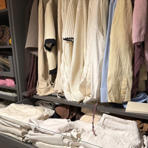 Pax wardrobe grey with drawers and shelves
