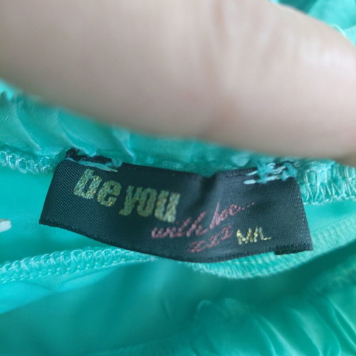 Boho Turquoise Strapless Jumpsuit Be You used, 32% silk & cotton, M/L