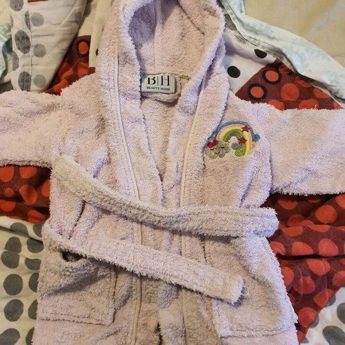 Baby towel bathrobe lilac for 1-3 years like new