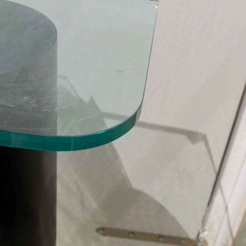 Minimal design auxiliary furniture used with glass top