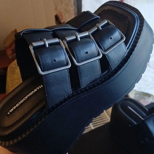 Windsor Smith Charisma platform sandals, black, size 37