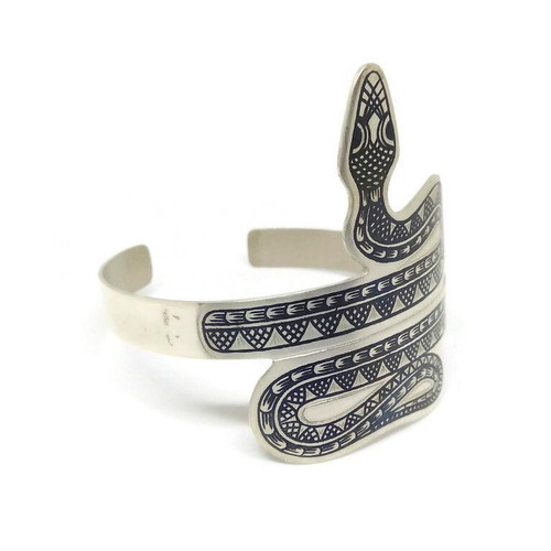 Snake Bracelet Silver 925° New with Niello Design