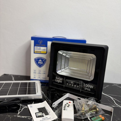 JORTAN 100W Solar Flood Light IP66 with Remote Control new