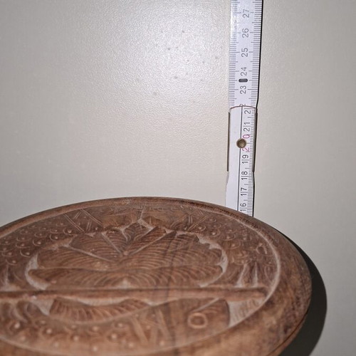 Wooden carved tables set of 2 used with folding legs