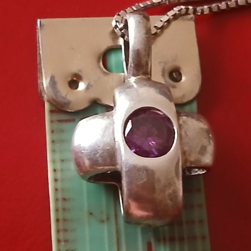 925 Silver Cross Pendant with 42 cm Chain like new