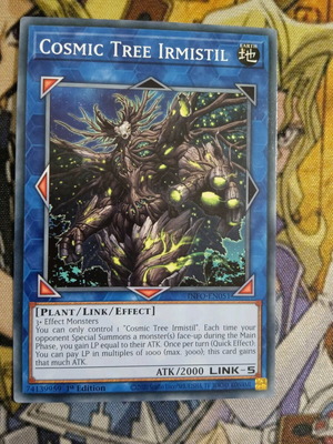 Cosmic Tree Irmistil Link Yu-Gi-Oh! card in excellent condition