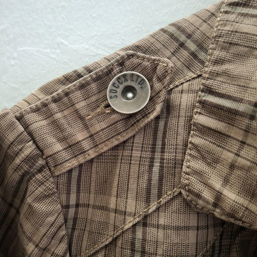 Vintage Khaki Tartan Military Jacket like new