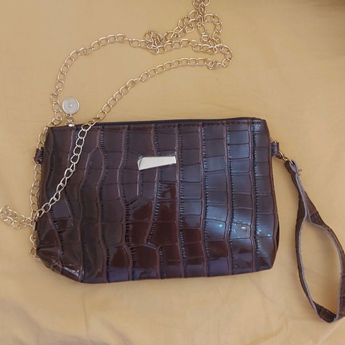 Brown crossbody bag new with chain small pouch