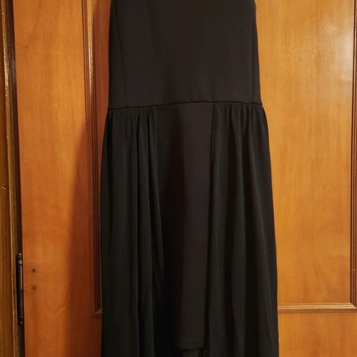 Black dress used with long train