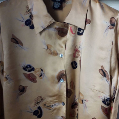 City Silk vintage silk shirt like new, gold mustard color