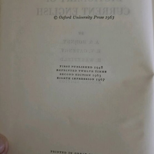 Oxford Dictionary The Advanced Learner's Dictionary of Current English second edition like new