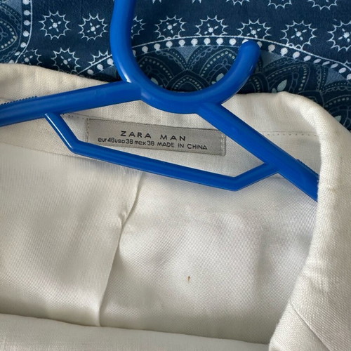 Κουστούμι ανδρικό Zara μεταχειρισμένο από λινό άσπρο