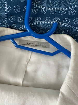 Κουστούμι ανδρικό Zara μεταχειρισμένο από λινό άσπρο