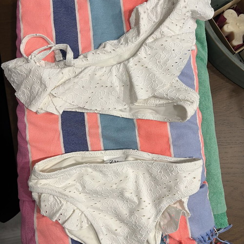 Baby white swimsuit for girls up to 2 years