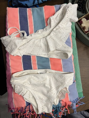 Baby white swimsuit for girls up to 2 years